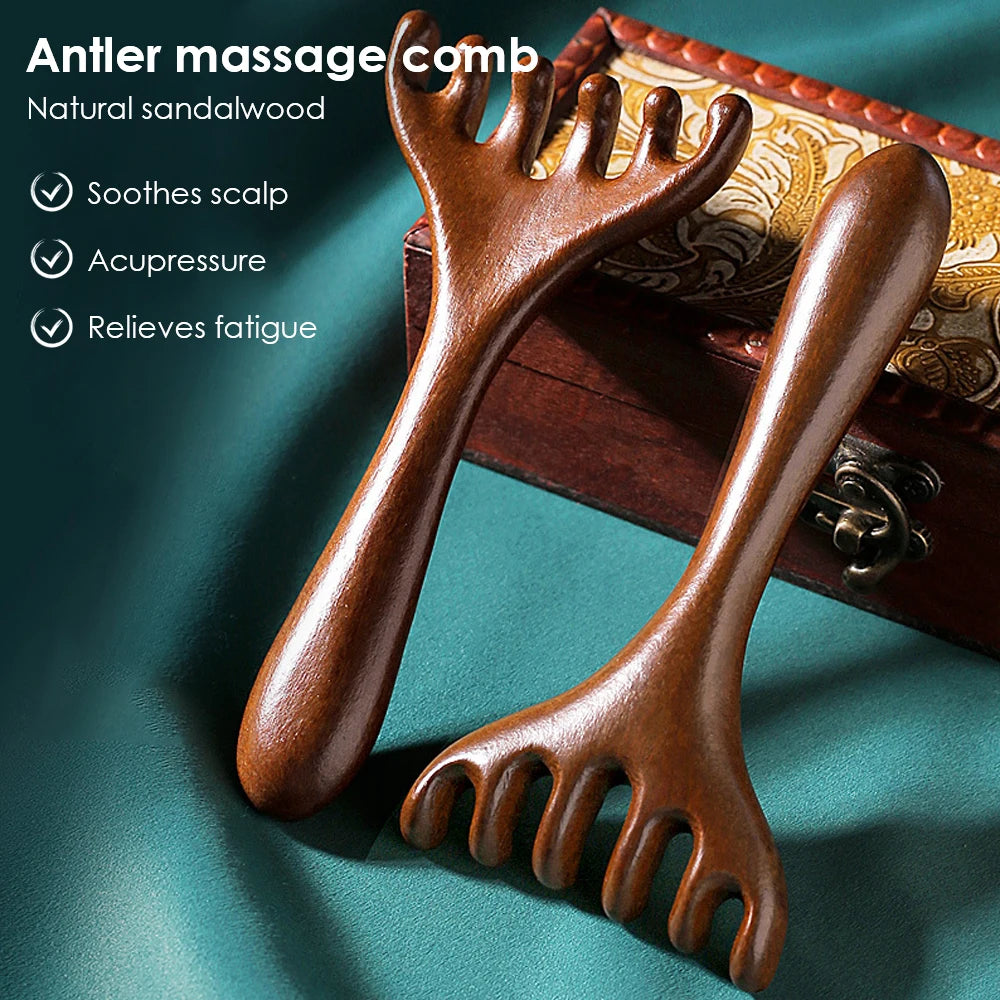 Revitalizeer Je Zintuigen met de Zesklauw Meridian Massagekam – Natuurlijke Houten Kam met Brede Tand voor Spa-achtige Ontspanning en Verbeterde Bloedcirculatie!