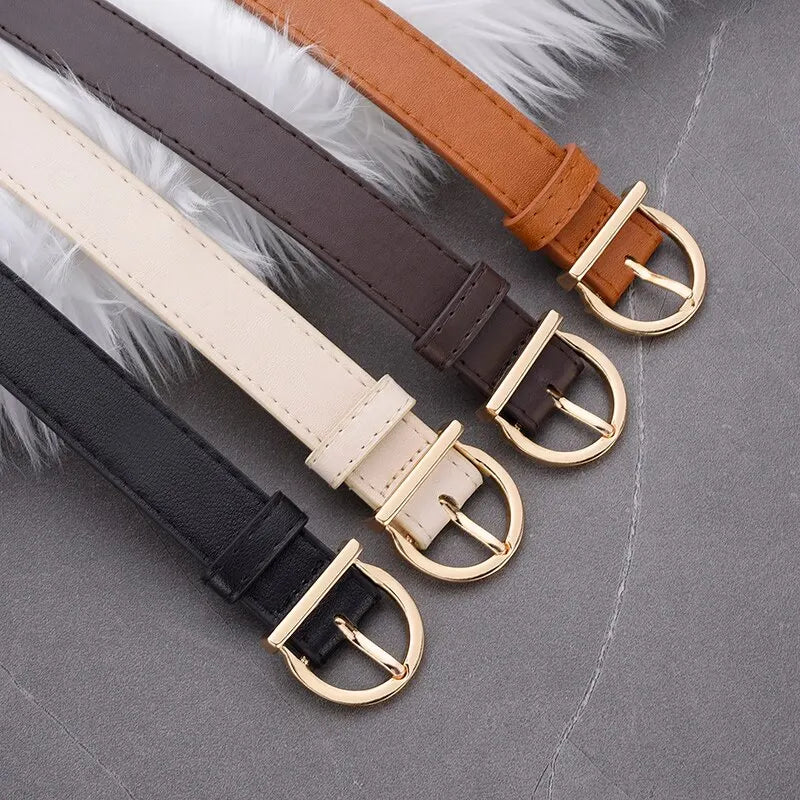 Chique Dames Dunne Riem met Modele Gesp - Luxueus Zacht PU Leer Perfect voor Cargo Broeken en Jeans, Winddicht Ontwerp