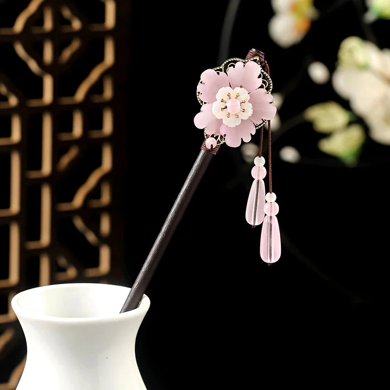 Elegante Handgemaakte Vintage Chinese Haarkammen - Luxe Bloemige Haarspelden voor Huwen en Speciale Evenementen
