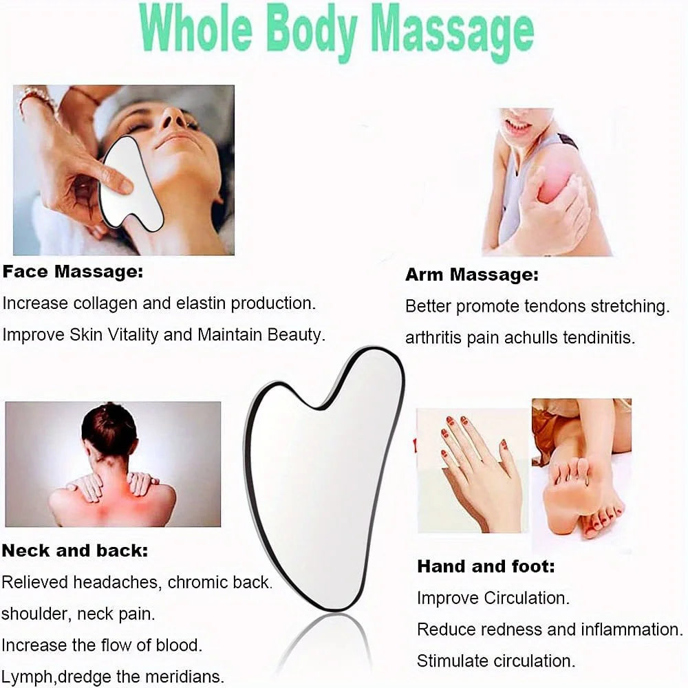 Premium RVS Gua Sha Scraping Tool Set – Ultieme Massageoplossing voor Rug, Benen, Armen, Nek en Schouders