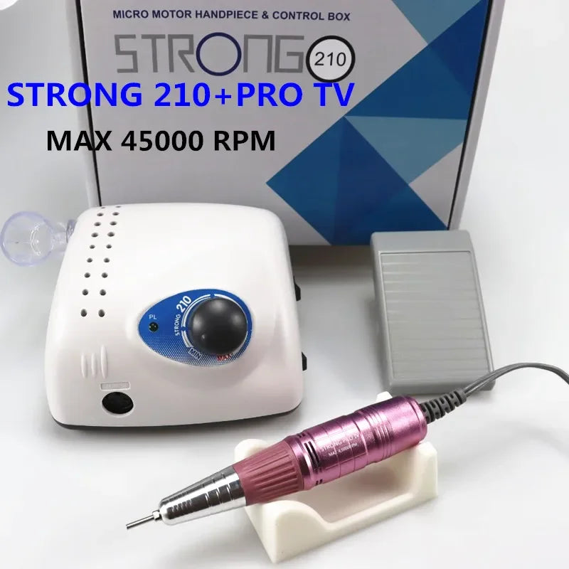 Krachtige 210 Pro IV Nagelboor - 65W, 45000 RPM Elektrische Snijders voor Professionele Manicure en Nagelpolijsten