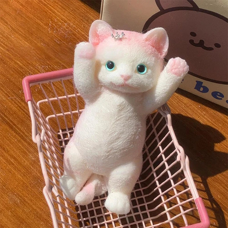 Schattige Jumbo Kitty Kat Taba Siliconen Pluche Speelgoed - Handgemaakte Squeeze Mochi voor Stressverlichting & Ontspanning - Perfect Cadeau voor Kattenliefhebbers!