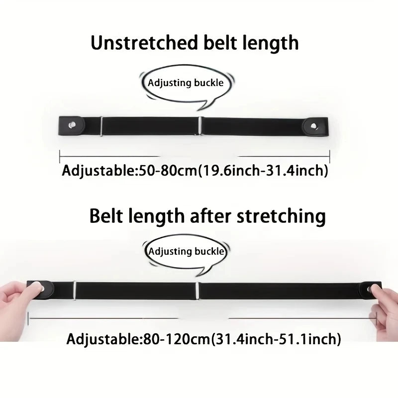 Veelzijdige Elastische Tailleband zonder Gesp voor Jeans en Jurken - Comfortabel, Geen Bult, Gemakkelijk te Gebruiken voor Zowel Mannen als Vrouwen!