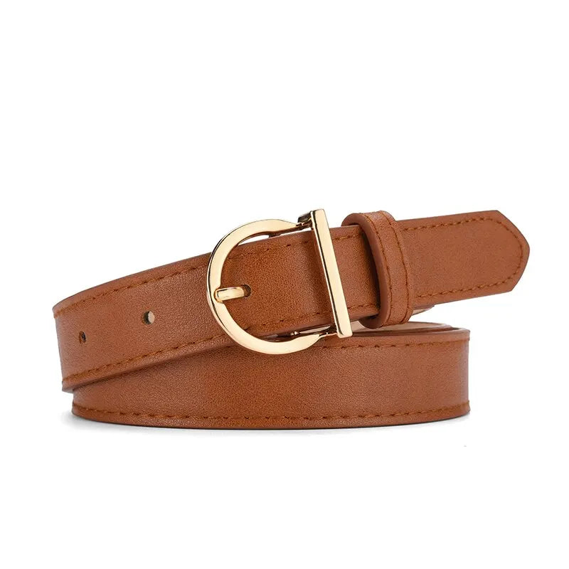 Chique Dames Dunne Riem met Modele Gesp - Luxueus Zacht PU Leer Perfect voor Cargo Broeken en Jeans, Winddicht Ontwerp