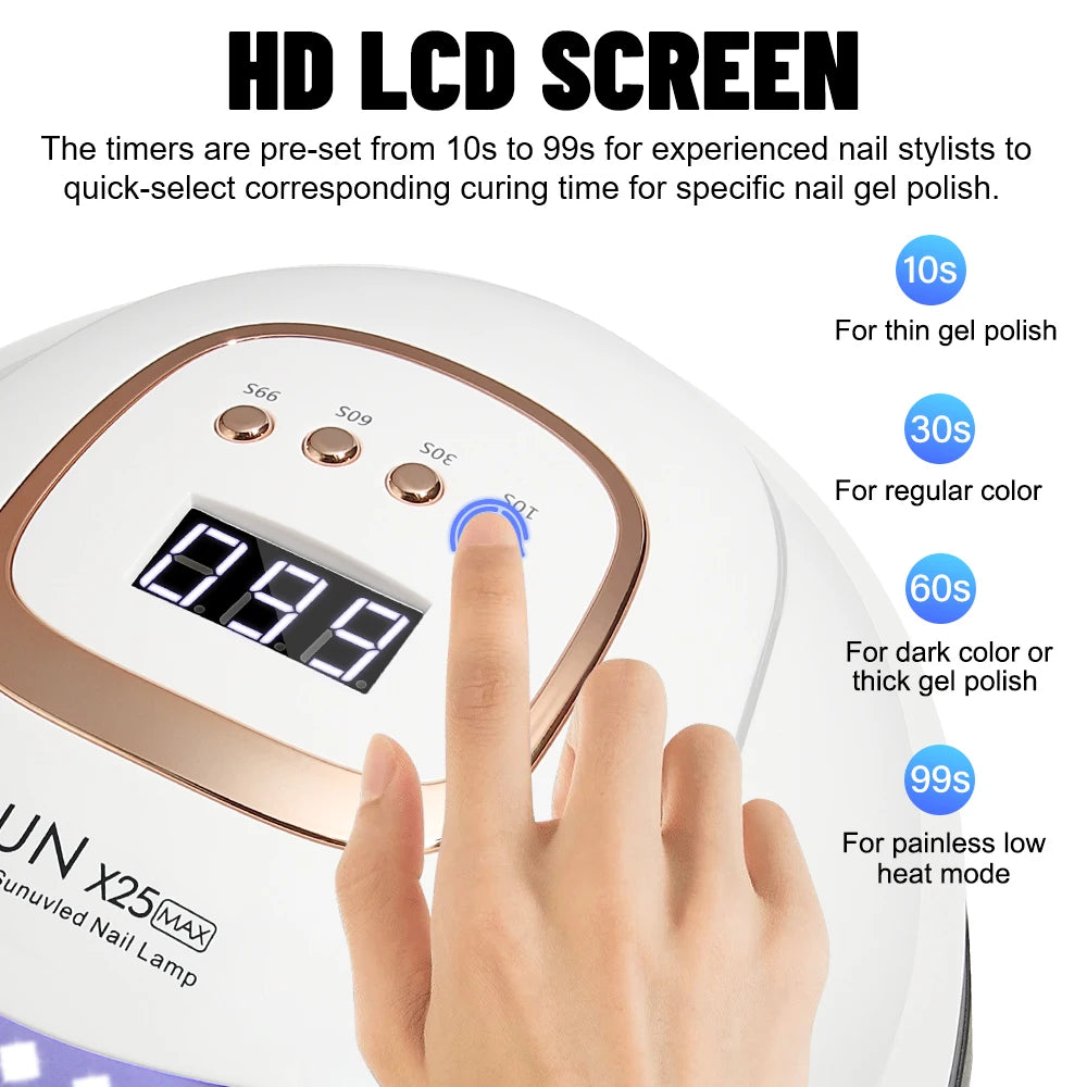 Professionele 380W LED Nagellamp voor Snelle Gel Uitharding - 81 LED's, 4 Timerinstellingen, Perfect voor Thuis en Salon Nagelkunst!