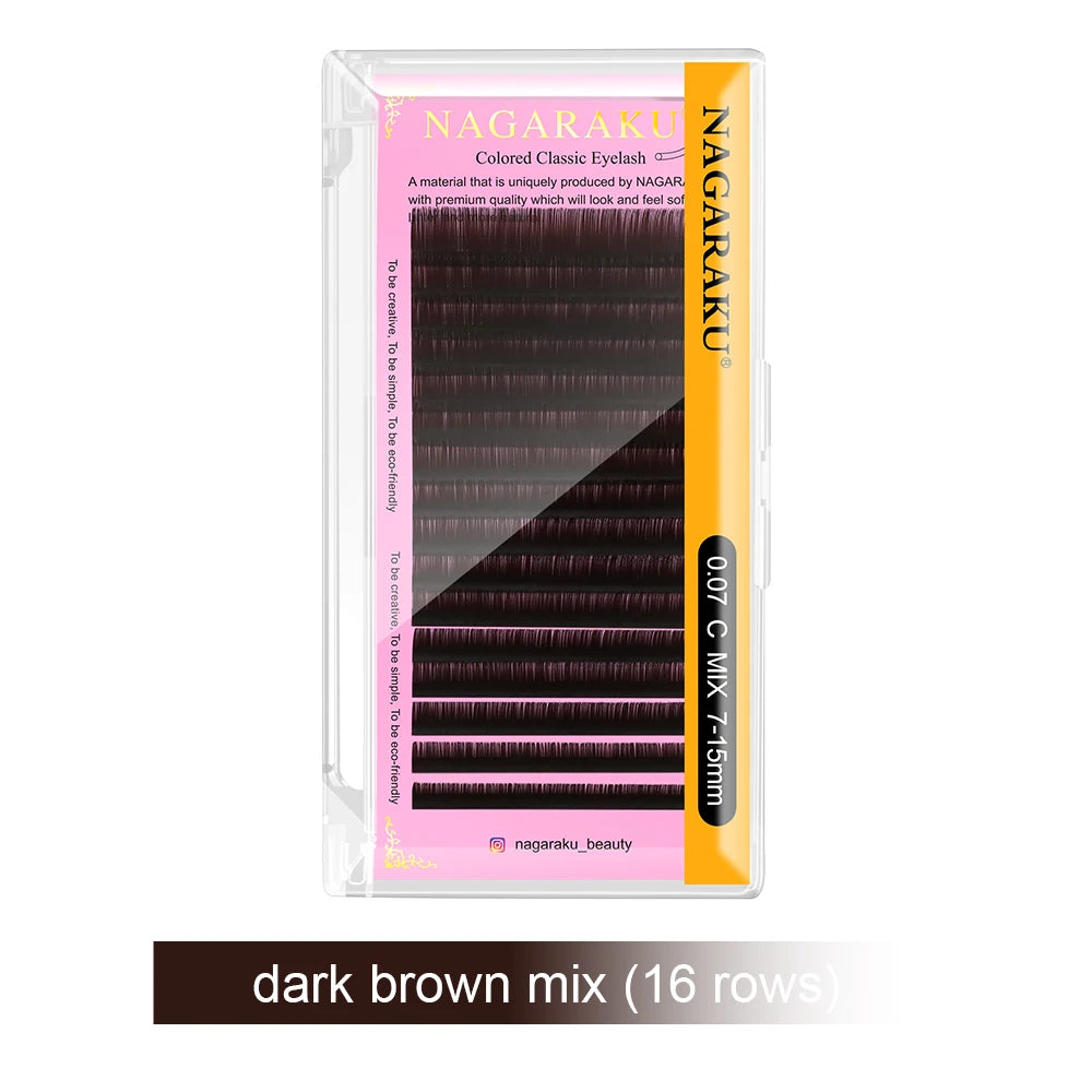 NAGARAKU Prachtige Kleurrijke Valse Wimpers – 7~15mm in Donkerbruin, Lichtbruin, Blauw en Paars voor een Geweldige Makeup Look!