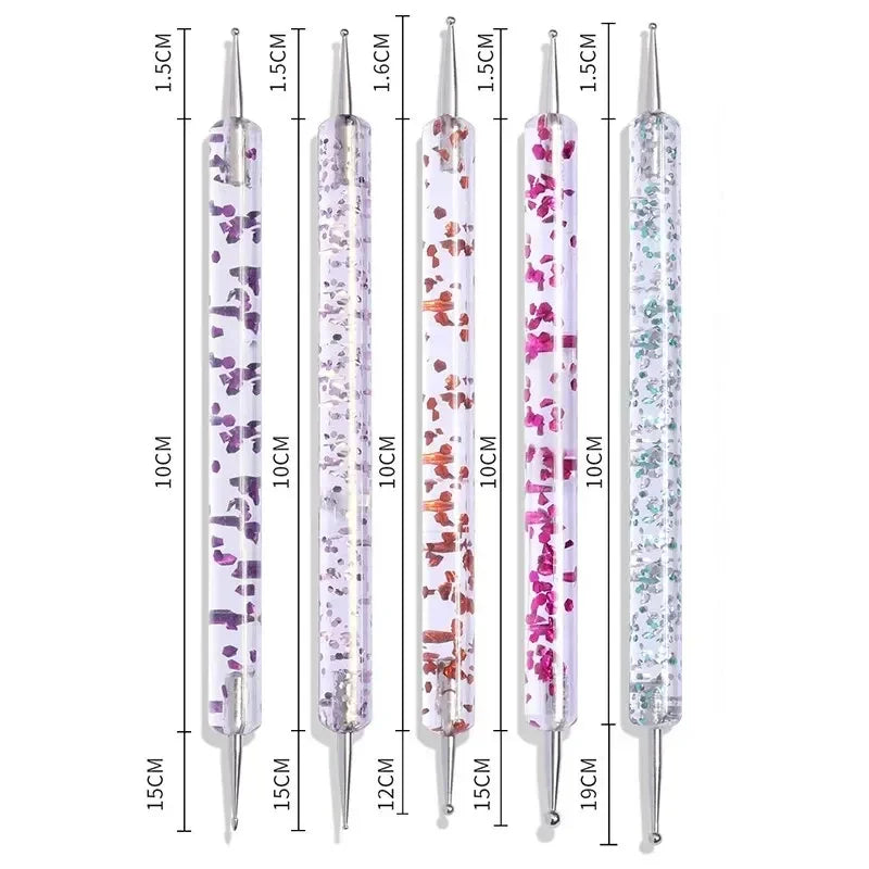 Ultimatieve Nail Art Penseelset: 5 of 20 Professionele Ontwerptools voor Indrukwekkend Schilderen, Tekenen en Dots - Perfect voor Manicures!