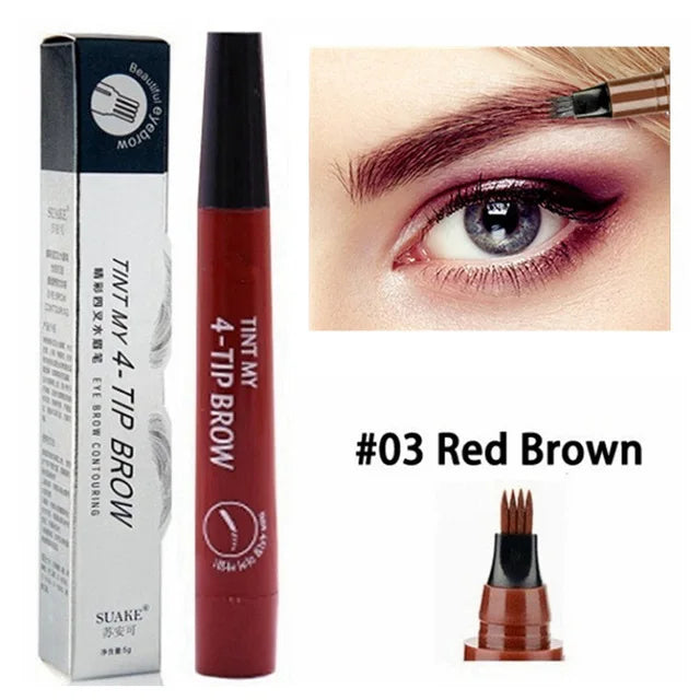 Levende 5-Kleur Microblading Oogpotlood - Waterdichte en Langdurige Vloeibare Oogpotlood met Precisie 4-Punt Tip