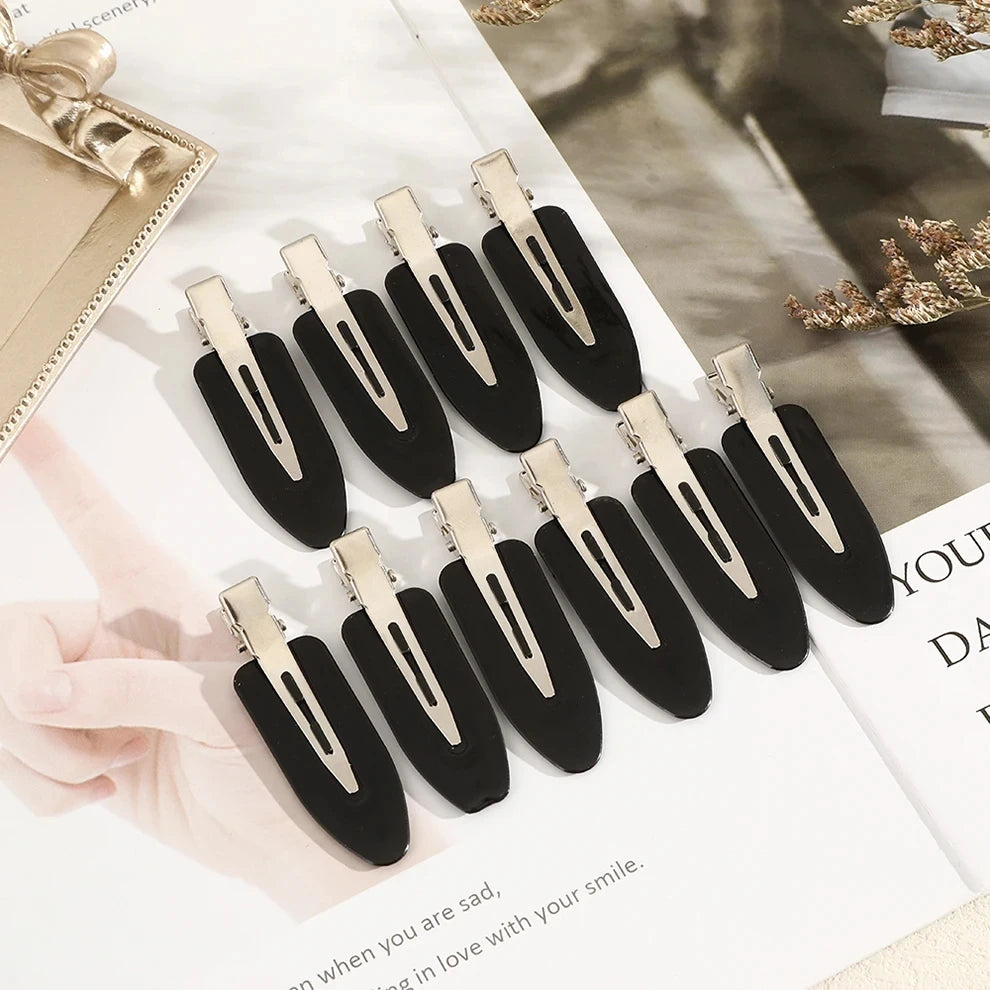 Stylische 10-delige No-Bend Naadloze Haarclipset voor Moeiteloze Zijbangs en Make-up Voorbereiding – Perfecte Haarspeldjes voor Vrouwen en Meisjes!