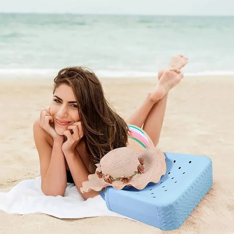 Stijlvolle Grote Eva Strandtas - Perfect voor Moeders! Veelzijdige Luiertassenopslag, Zomer Rubber Tote, en Effen Kleur Jelly Strandorganizer voor Al Je Essentiële Spullen.