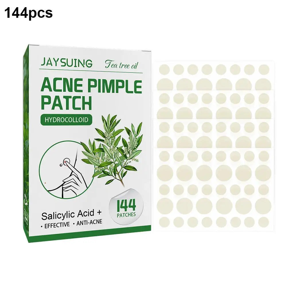 144 Heldere Acne Puistpleisters met Hydrocolloïd, Versterkt met Salicylzuur en Tea Tree Olie om Ontstoken Uitbarstingen te Kalmeren en Witte Punkten te Verbeteren