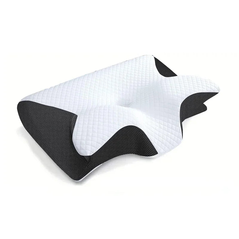 Deluxe 2-in-1 Ergonomisch Geheugenfoam Cervicale Kussen voor Ultieme Nekpijnverlichting - Gecontourd Orthopedisch Steunkussen