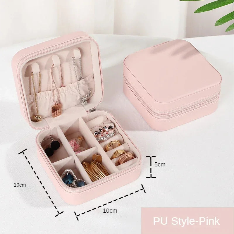 Elegante Draagbare Leren Sieraden Organiser & Reisdoos - Perfect om Je Schatten Veilig en Stylistisch te Houden!