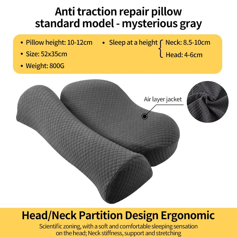 Ergonomisch Geheugenschuim Cervicale Contour Kussen - Ideaal voor Zijslapers en Orthopedische Ondersteuning