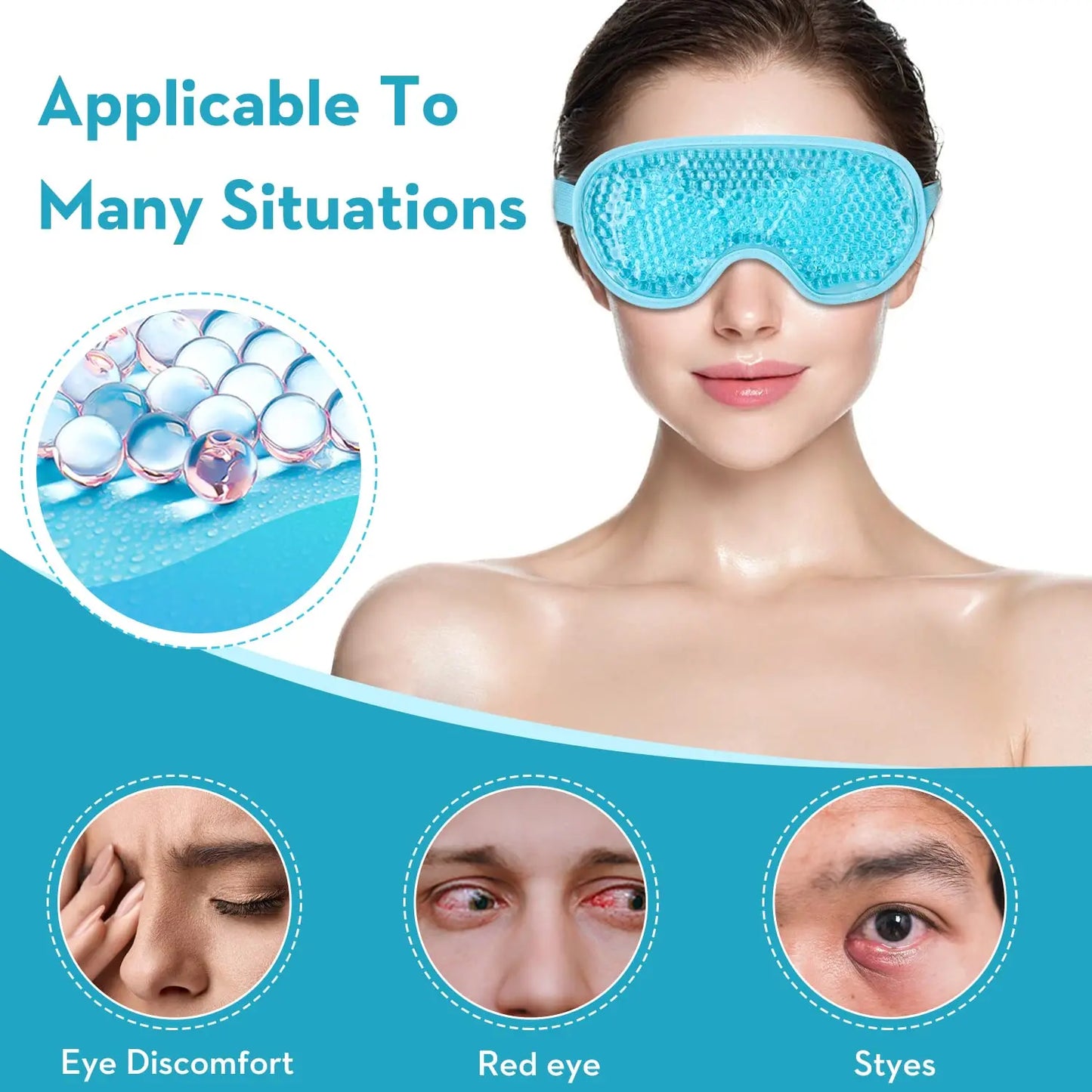 Vernieuw en Verjong: Herbruikbaar Koelend Oogmasker met Gelparels – Perfect voor Herstel na Chirurgie en Verzachtende Huidverzorging!
