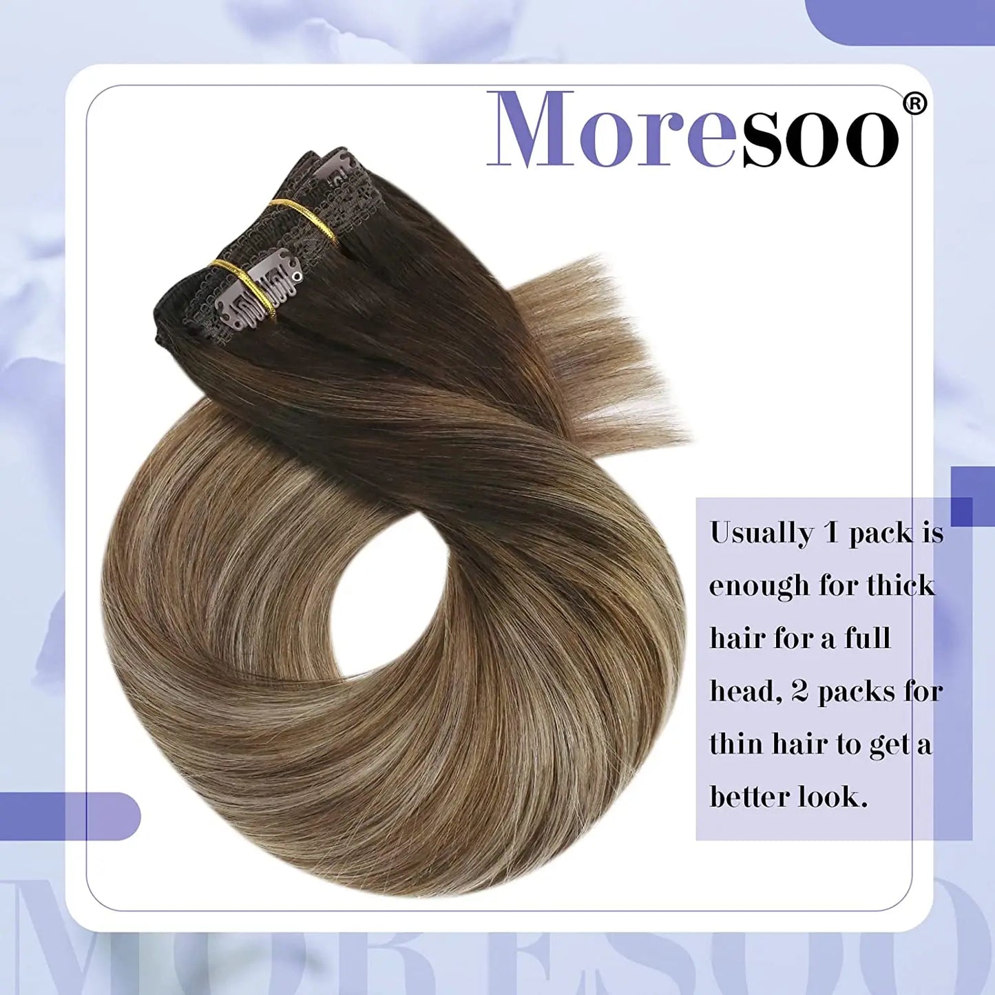 Transformeer je look met Moresoo Premium Clip-In Haarextensions - 100% Natuurlijke Remy Haar, Rechte Stijl, Verkrijgbaar in 5 en 7 Delige Sets!