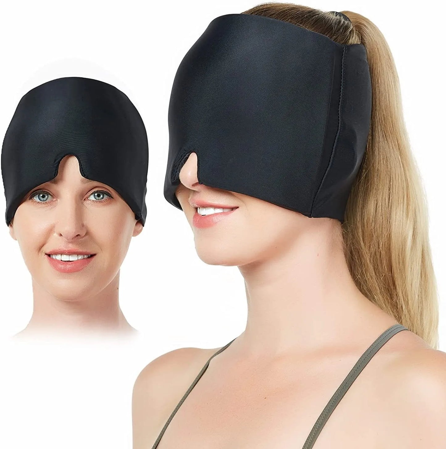 Ultieme Migraine Verlichtingsh mhe - Verzachtende Gel Hot & Cold Therapie IJs Cap voor Hoofdpijn Verlichting & Oogmasker om Stress en Drukpijn te Verlichten