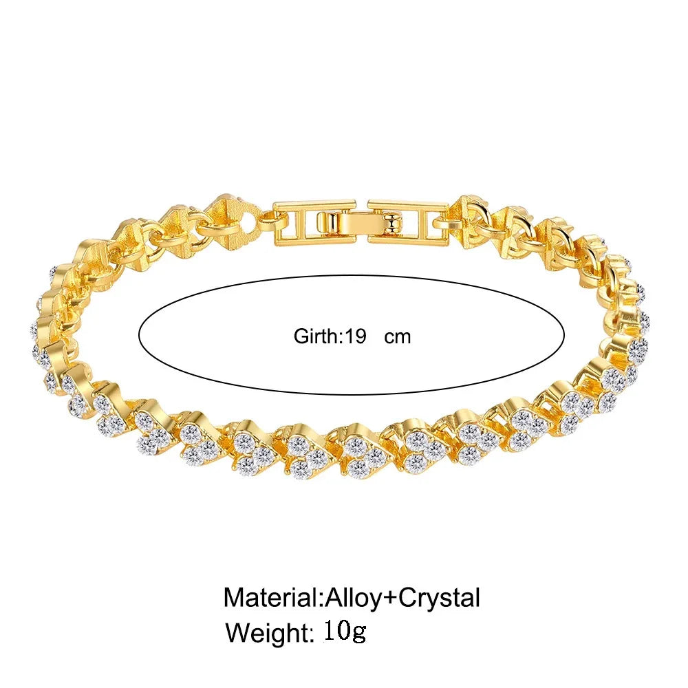 Elegante Romeinse Kristallen Geometrische Kettingarmbanden voor Vrouwen - Trendsettende 2024 Goth-geïnspireerde Rhinestone Charm Bangles voor Speciale Gelegenheden