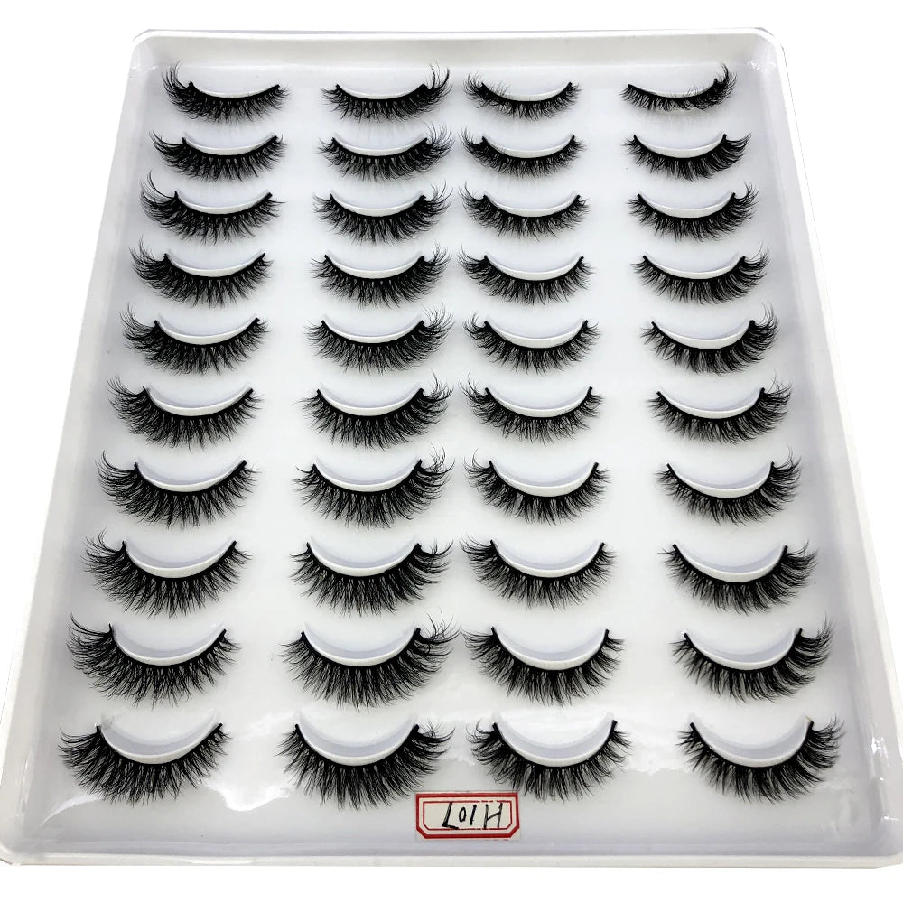 2023 Premium 20 Pairs Natuurlijke Lange 3D Minks Valse Wimpers Makeup Kit - Prachtig Gecontroleerde Mink Wimper Extensies voor Verbluffende Ogen!