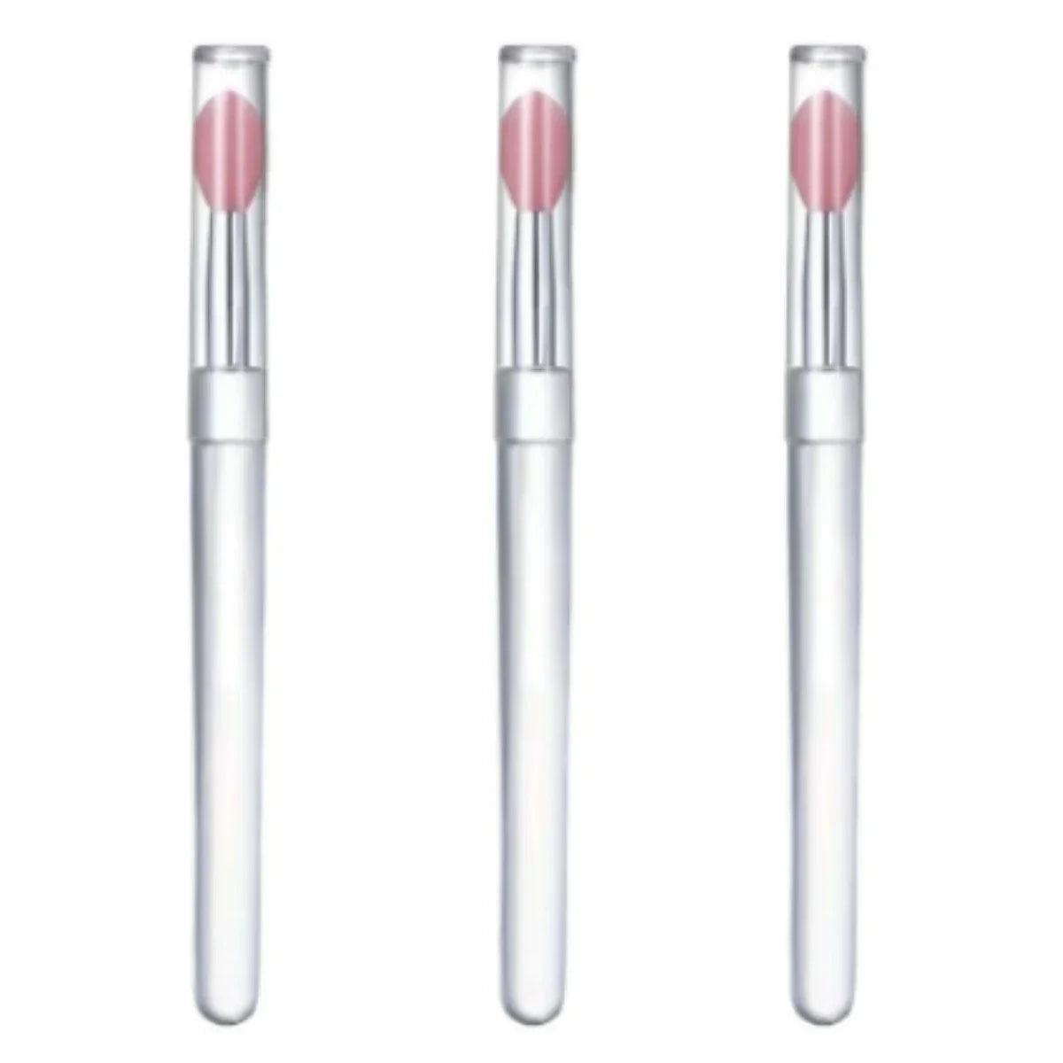 Veelzijdige Draagbare Siliconen Lippenborstel Set - 1/3/5PCS met Beschermende Hoes voor Moeiteloze Toepassing van Lippenbalsem, Lippenstift en Lipgloss!