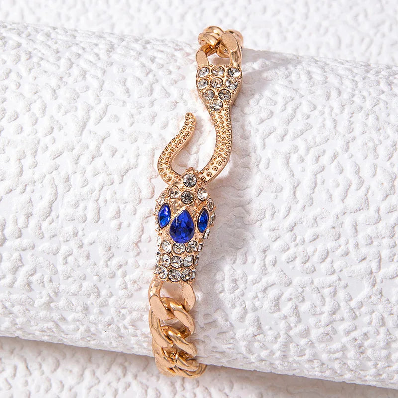 Tocona Elegante Vintage Slangenoog Kristallen Armband - Een Stijlvolle Geometrische Legering Accessoire voor Mannen en Vrouwen Perfect voor Feesten