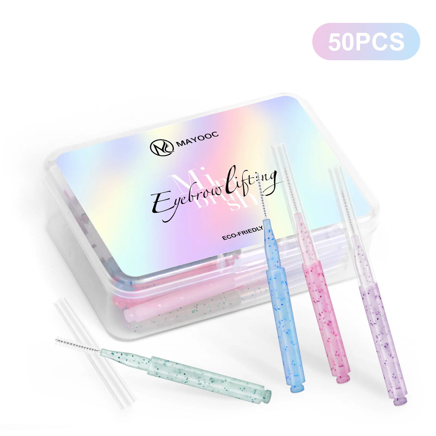 MAYOOC Mini Oogbrauwborstel Set – Wegwerp Oogbrowlifting & Permanent Borstels met Buigbare Microapplicators voor Perfecte Wimpertoepassing