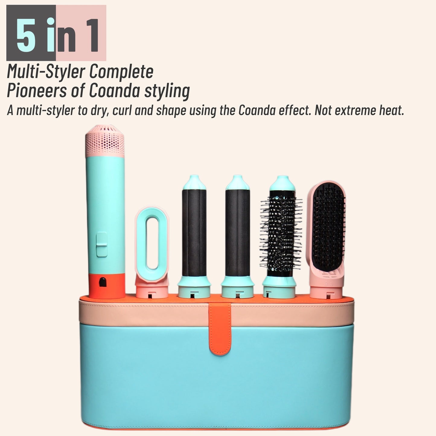 Veelzijdige 5-in-1 Haardroger en Multi Styler met Krulborstel - jouw ultieme stylingtool voor hete lucht!