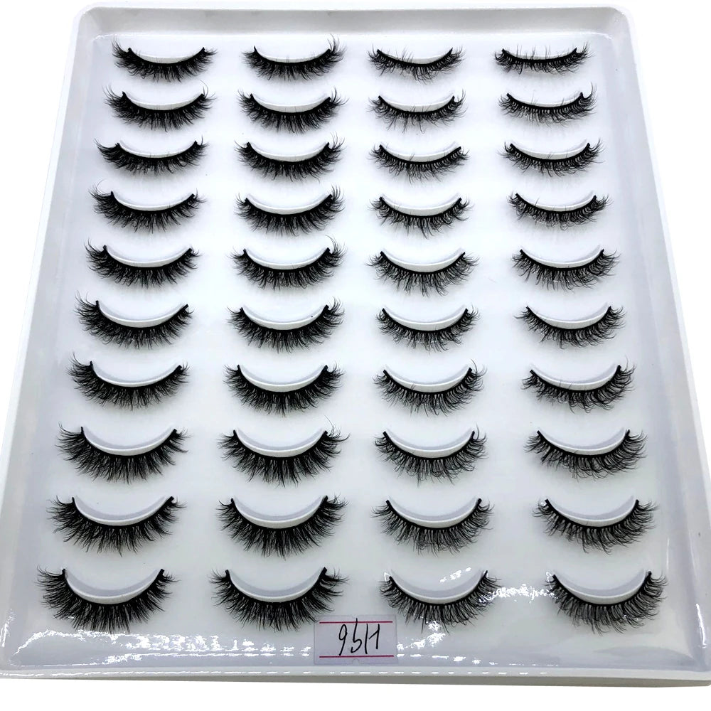2023 Premium 20 Pairs Natuurlijke Lange 3D Minks Valse Wimpers Makeup Kit - Prachtig Gecontroleerde Mink Wimper Extensies voor Verbluffende Ogen!