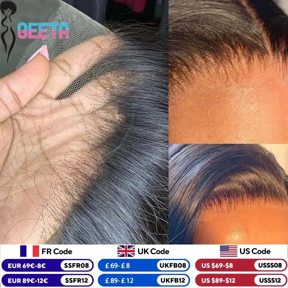 Hd Lace Frontal Wig 13x6 Lace Front Wig Human Hair 30Inch Bone Straight Transparent Lace Human Hair Wigs HD Lace 4x4 Closure Wig