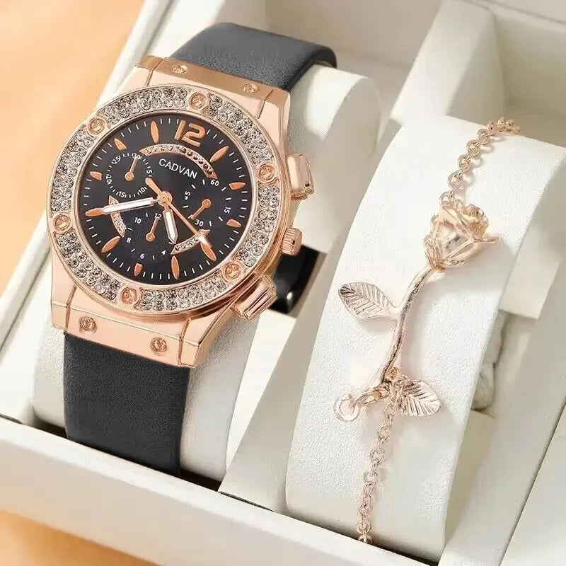 Exquise Luxe Rhinestone Dames Kwarts Horloge - Elegante Mode Tijdpiece voor Meisjes en Vrouwen