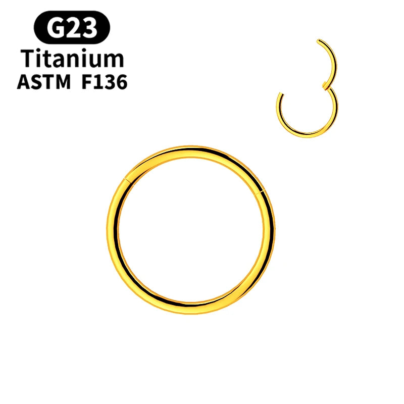 G23 Titanium Nose Rings Mixed Color Body Clips Hoop For Women Men Cartilage Piercing Jewelry Segment Lip Ear L Ring Hoop