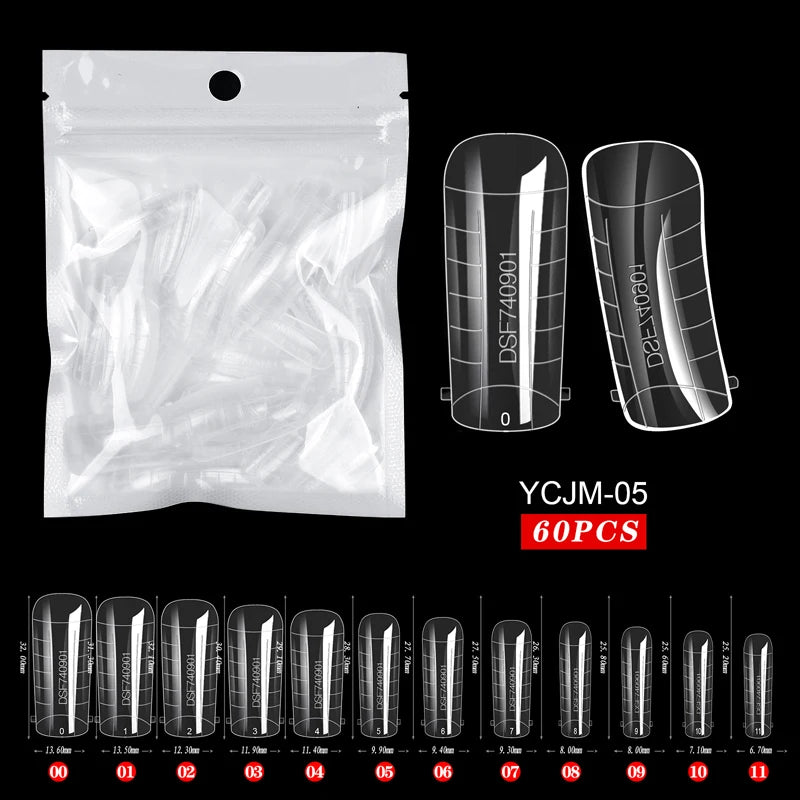 60 stuks Nagelverlengingsvormen voor Snelle UV Gel Polish Toepassing - Perfect voor Acrylnagels en Valse Nagelkunst met Dual System Manicure Accessoires!