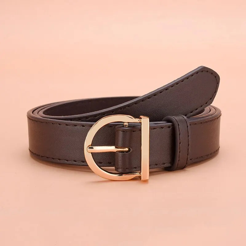 Chique Dames Dunne Riem met Modele Gesp - Luxueus Zacht PU Leer Perfect voor Cargo Broeken en Jeans, Winddicht Ontwerp