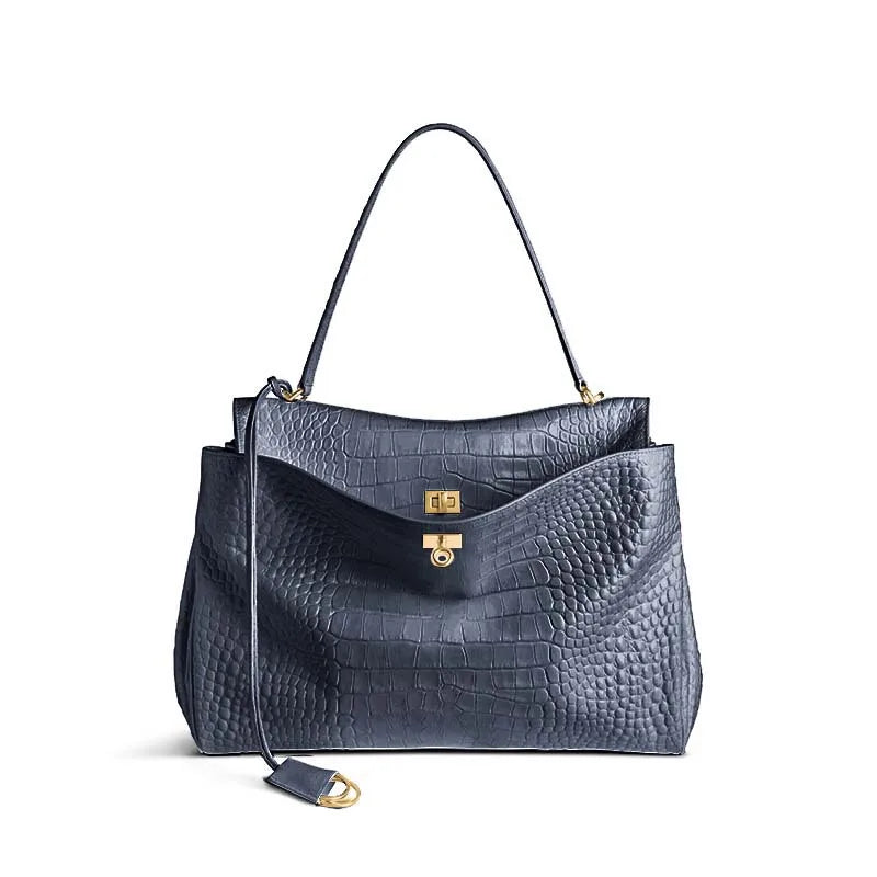 Elegante 2025 Luxe Rodeo Damestassen: Echte leren tote bags met chique gouden gespen voor lente en herfst