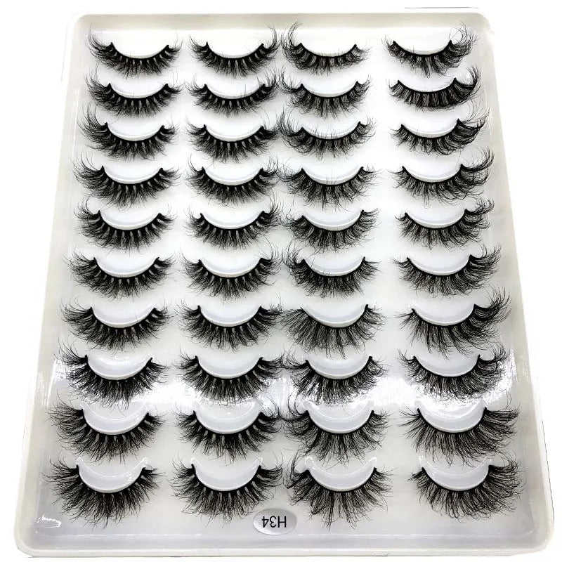 2023 Premium 20 Pairs Natuurlijke Lange 3D Minks Valse Wimpers Makeup Kit - Prachtig Gecontroleerde Mink Wimper Extensies voor Verbluffende Ogen!