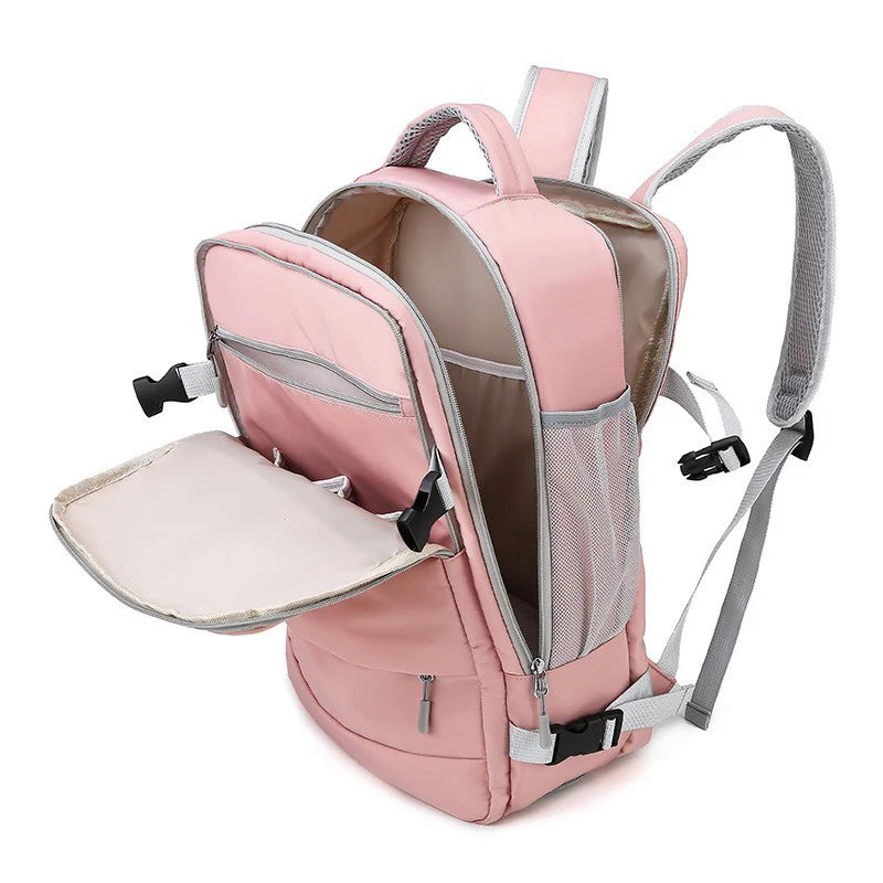 Ruime multifunctionele waterdichte rugzak voor dames met schoenencompartiment - Perfect voor reisavonturen!