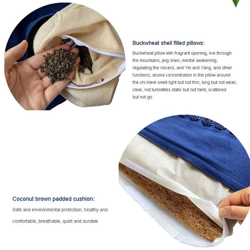 Ervaar Ultieme Ontspanning met onze Natuur Linnen Kokosnoot Palm Massage Yoga Mat & Sportkussen Set – Compleet met Lotus Spike Acupressuur Kussen en Handige Draagtas!