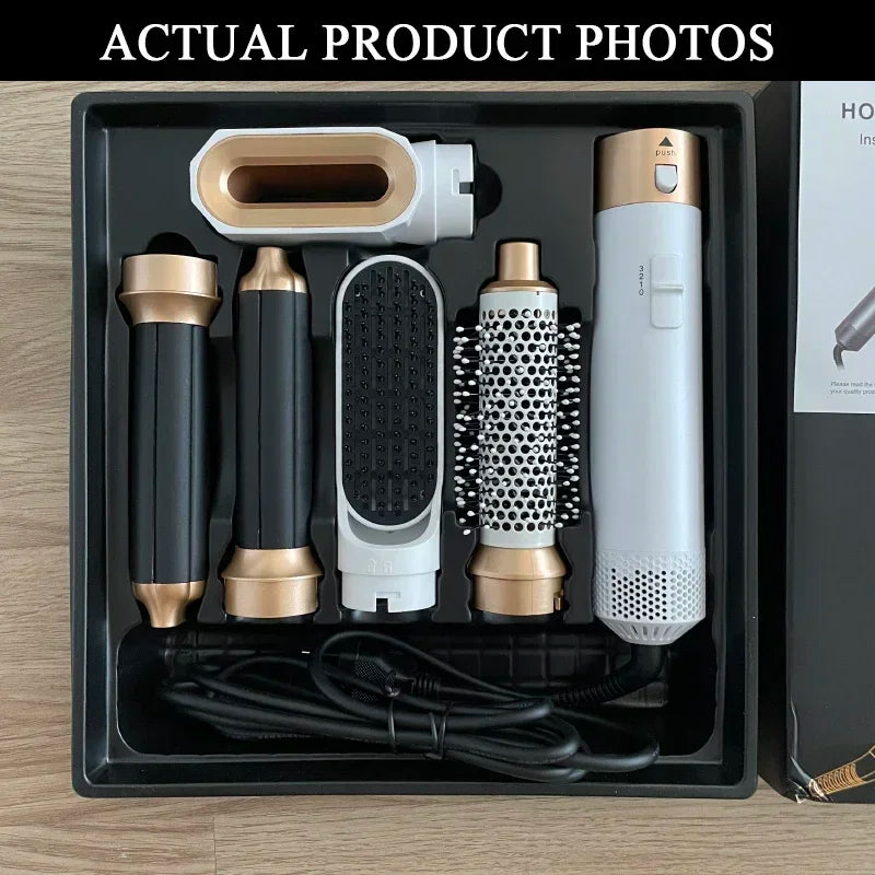 All-in-One 5-in-1 Haartoolset: Professionele Haardroger, Hete Kam, Krultang & Steiltang Compatibel met Dyson Airwrap voor Adembenemende Thuisstyling