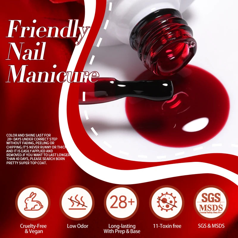 BORN PRETTY 10ml Jelly Nude Gel Nail Polish 50 Colors Semi Transparent Nail Art Nail Supplies Soak off UV LED Nails Gel Varnish