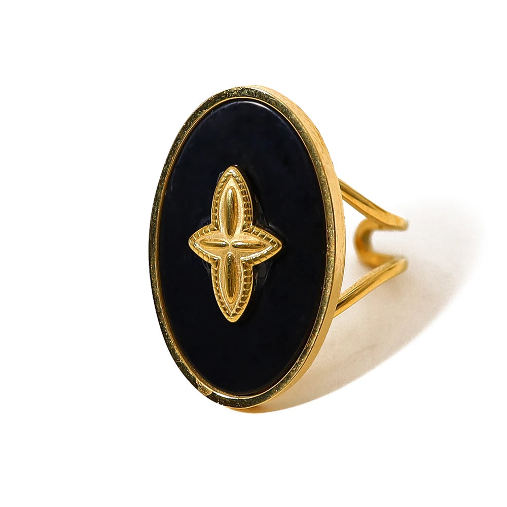 Omarm je Wilde Spirit: 2024 Nieuwe Rvs Ringen voor Vrouwen – Vintage Natuurlijke Steen Luxe Statement Sieraden, Waterdicht en Stylish!