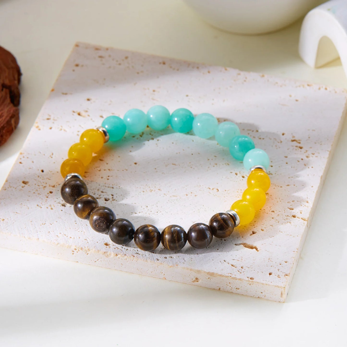 Charmante Natuurlijke Steen Chakra Armbanden voor Mannen en Vrouwen - Jouw Geluksenergie en Bescherming Companion, Perfect voor Meditatie en Vriendschaps Cadeaus!