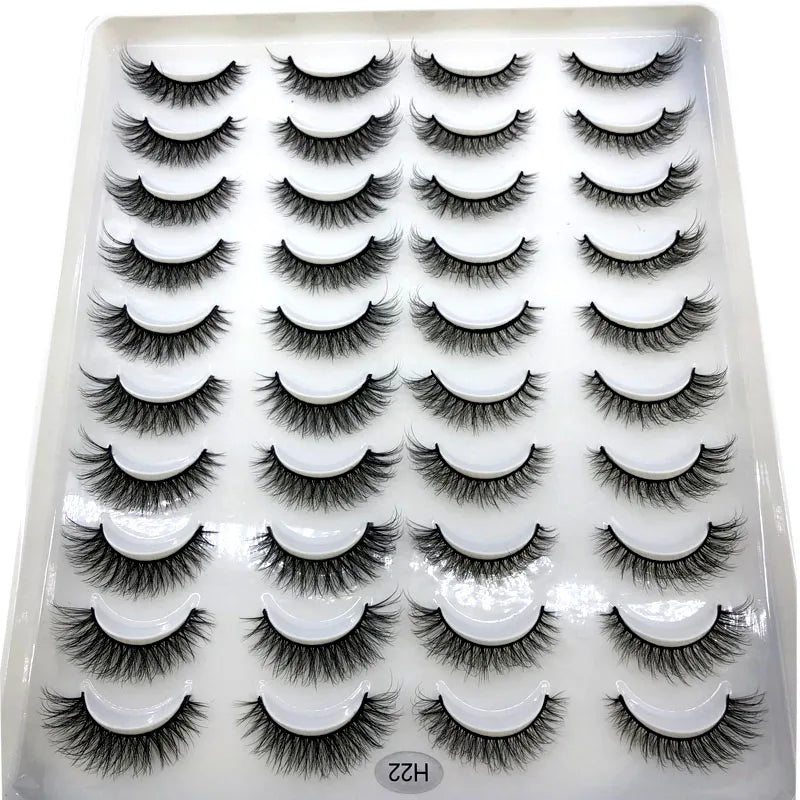 2023 Premium 20 Pairs Natuurlijke Lange 3D Minks Valse Wimpers Makeup Kit - Prachtig Gecontroleerde Mink Wimper Extensies voor Verbluffende Ogen!