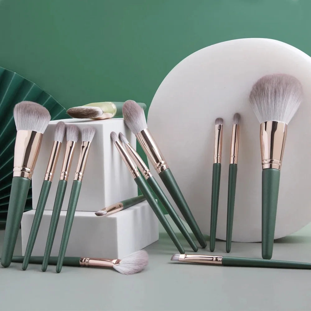 14-delige Luxe Make-up Kwasten Set – Fluffy Blending Kwasten voor Blush, Oogschaduw en Foundation – Perfecte Gereedschappen voor Perfecte Schoonheidsapplicaties