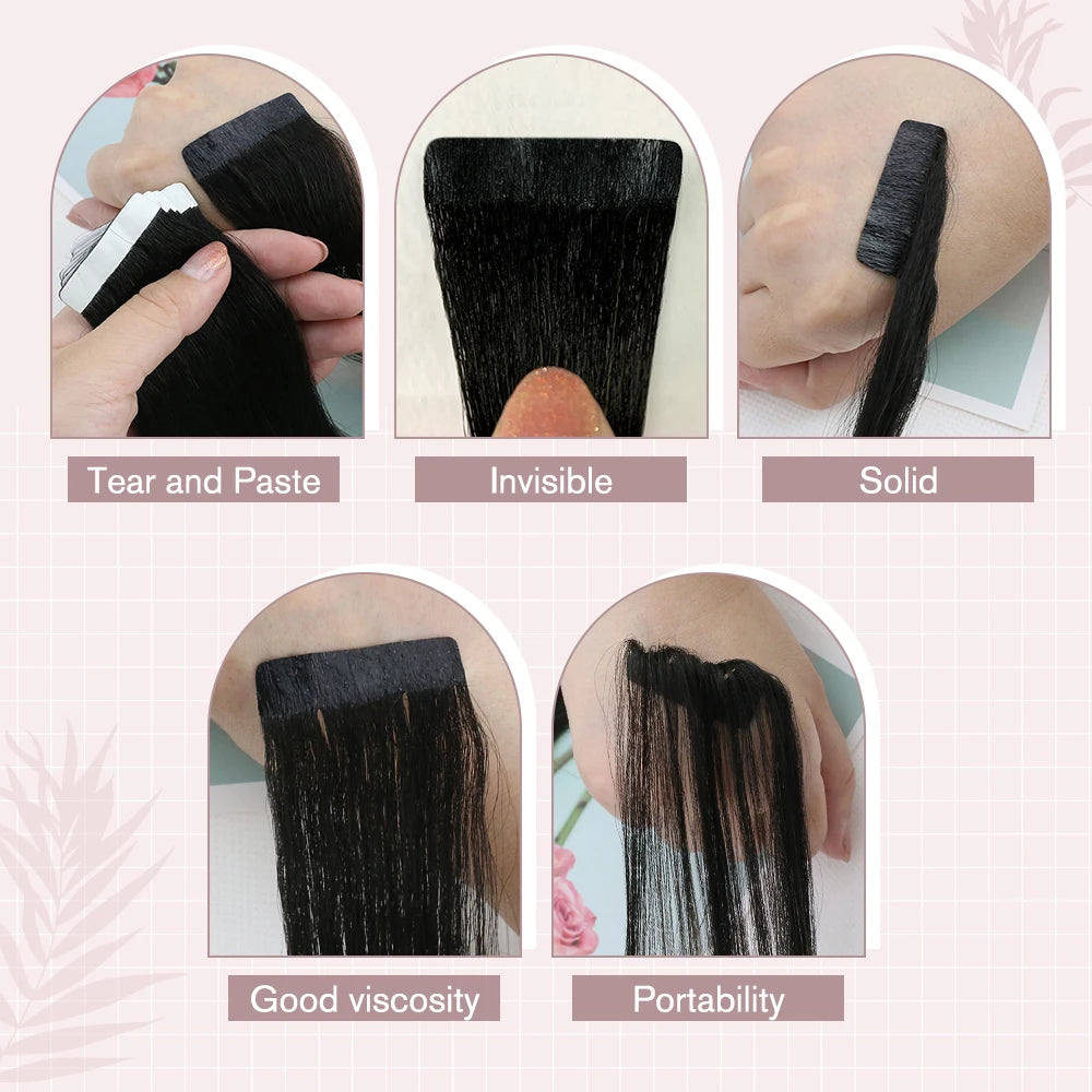 Luxe Ugeat Tape-In Haarextensions met Echt Braziliaans Remy Haar – Strak, Naadloze Huidband voor Prachtige Balayage Stijlen (20P/40P)