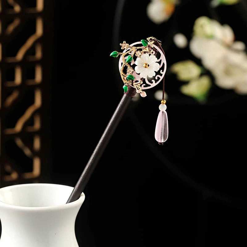 Elegante Handgemaakte Vintage Chinese Haarkammen - Luxe Bloemige Haarspelden voor Huwen en Speciale Evenementen
