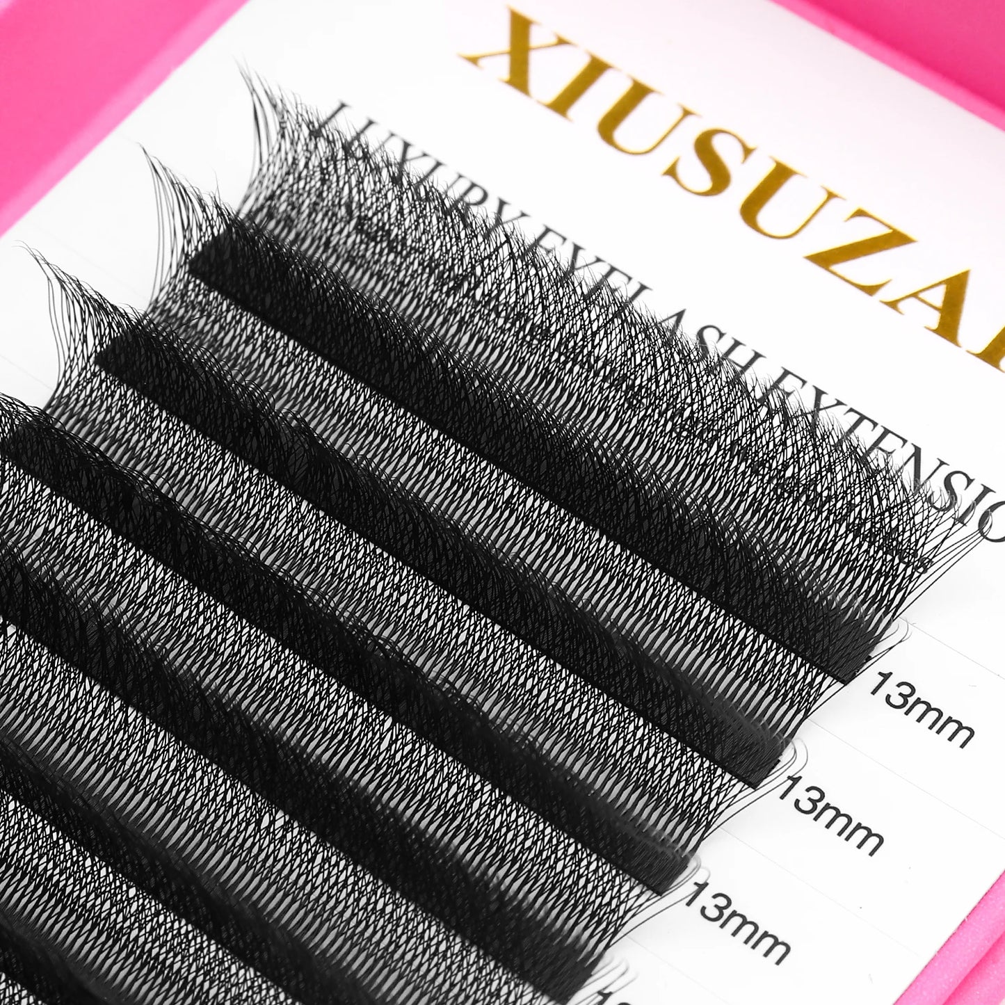 XIUSUZAKI 5D W Lashes Black Premade Fans Eyelashes Extensions Natural Soft Individual Volume False Lashes Beauty Makeup Tools