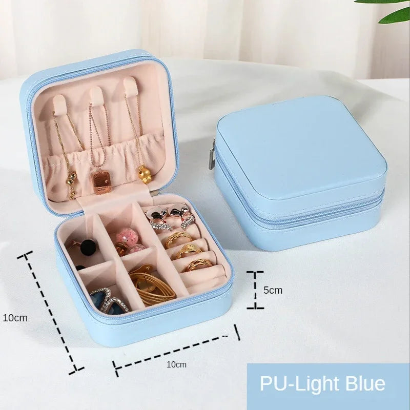 Elegante Draagbare Leren Sieraden Organiser & Reisdoos - Perfect om Je Schatten Veilig en Stylistisch te Houden!