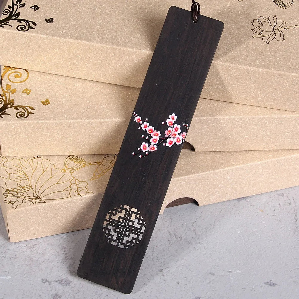Elegante Handgemaakte Sakura Bloesem Houten Boekenlegger - Een Uniek Door China Geïnspireerd Cadeau voor Lezers en Studenten