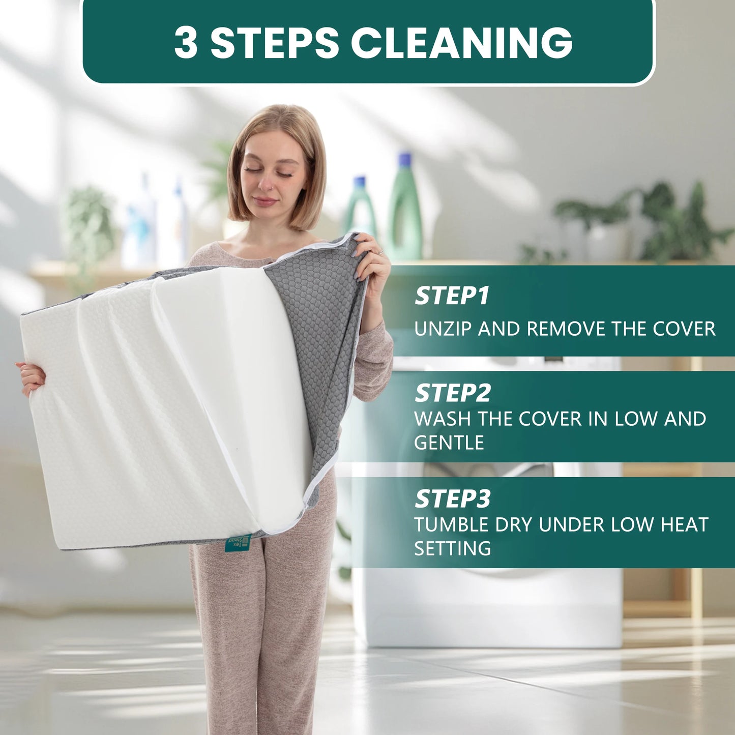 Luxueuze 2-delige Wigkussen Set met Geheugenfoam Top en Elegante Jacquard Hoes - Perfect voor Slaap, Zuuraanvalverlichting en Stijlvolle Hoofdeinde of Bank Driehoeksteun