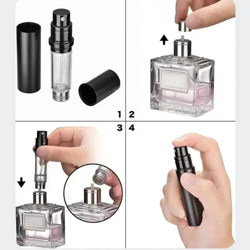 Compact 5ml Mini Onderkant-vullende Parfum Spray Dispenser - Navulbare en Draagbare Cosmetische Atomizer Fles